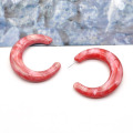 Mina factory ice cream red color thick acrylic custom hoop earrings